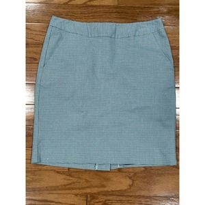 L.L. Bean Womens Houndstooth Favorite Fit Classic Skirt Cotton Wool Blend 10